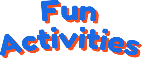 Fun Activities written in Blue and Red shadow